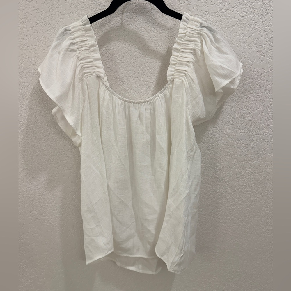 Blu Pepper White Ruffled Sleeve Blouse